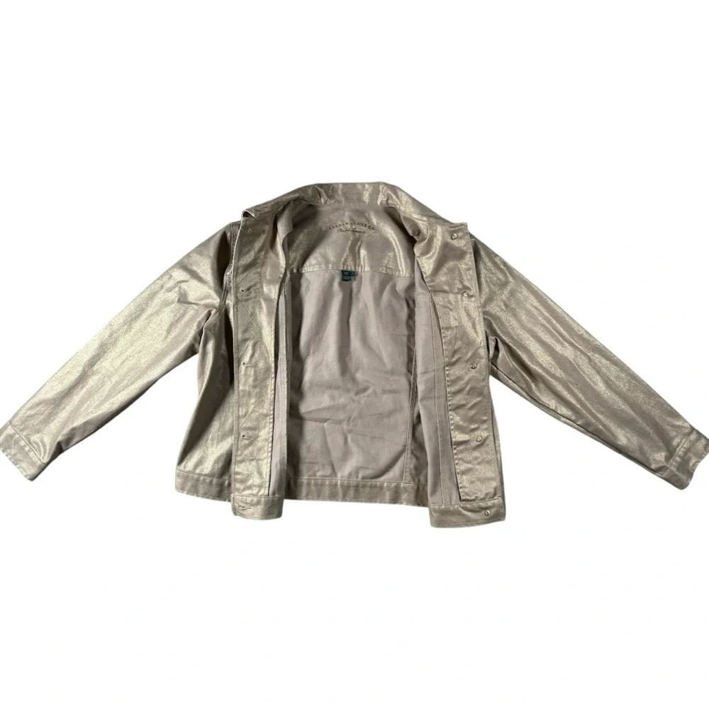 Lauren Jeans Co Ralph Lauren Metallic Gold Jean Style Jacket Women’s 1X - Picture 2 of 8